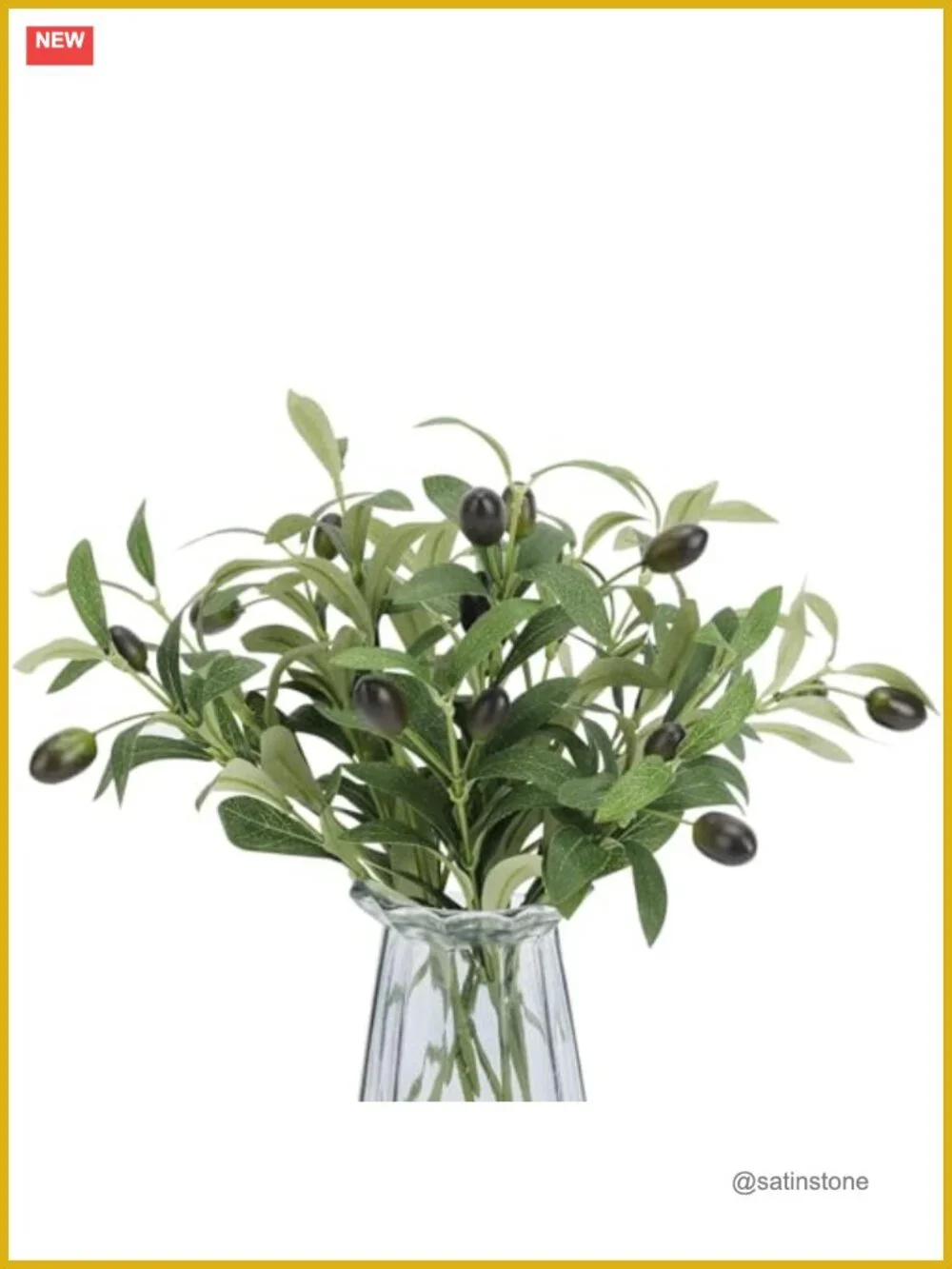 Artificial Olive Branch Stems Faux Greenery for Vases Home Decor